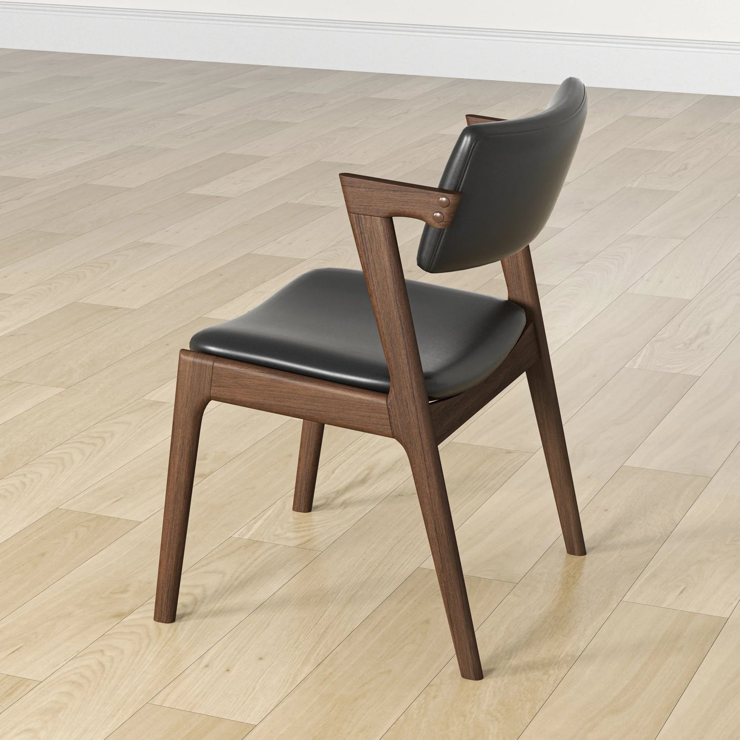Ricco Dining Chair (Black Leather)