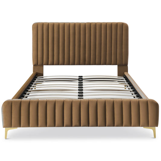 Angela Grey Velvet Platform Bed