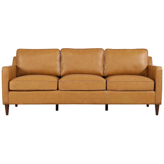 Manhattan Mid Century Modern Leather Sofa