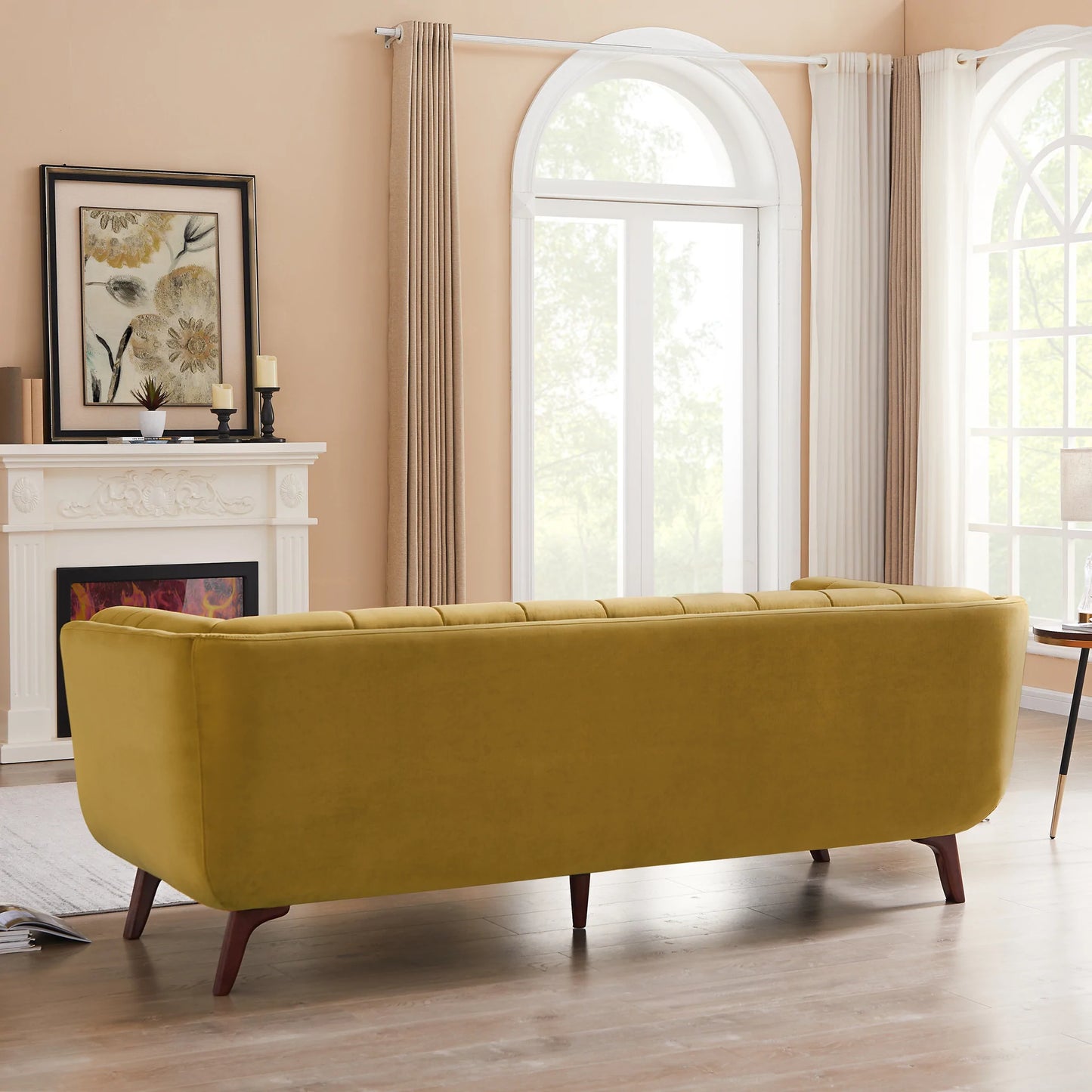 Kano Large Gold Velvet Sofa