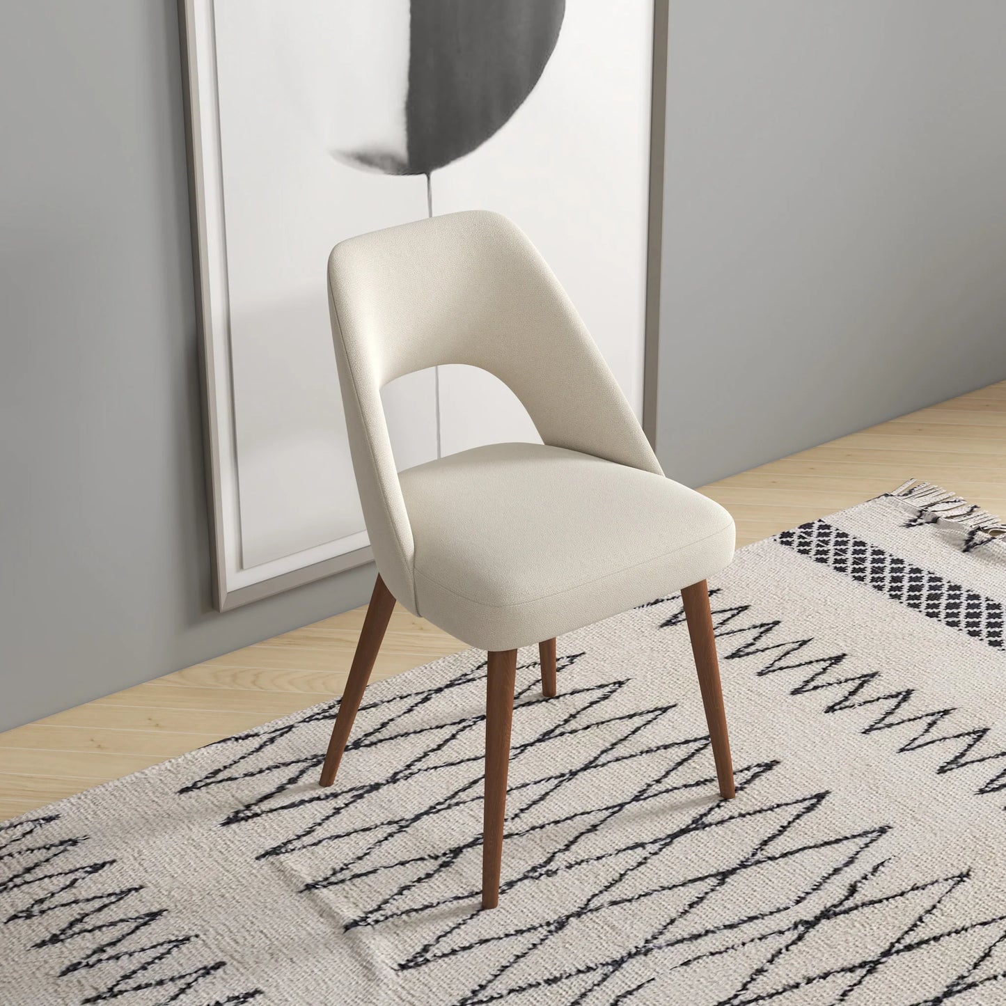 Ariana Modern Dining Chair (White Boucle)