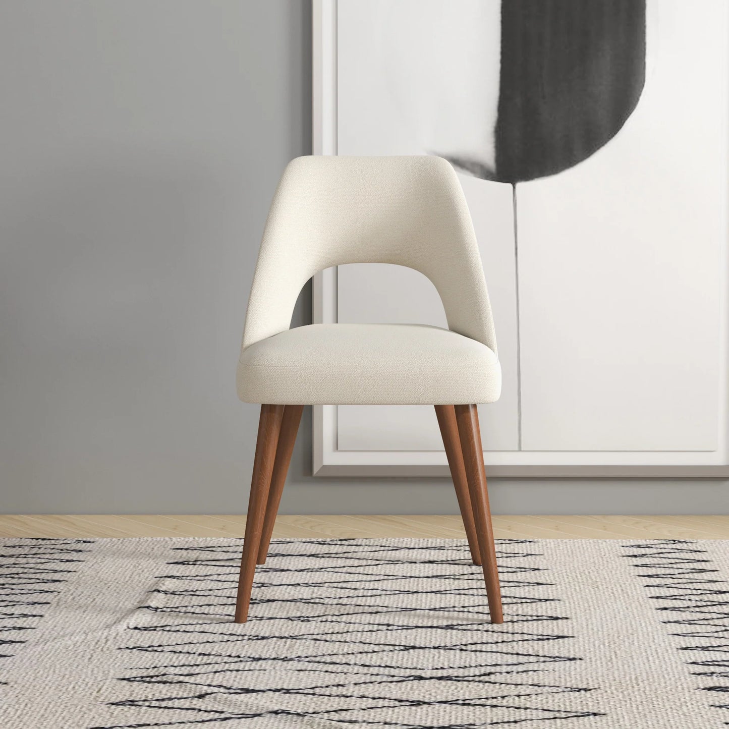 Ariana Modern Dining Chair (White Boucle)