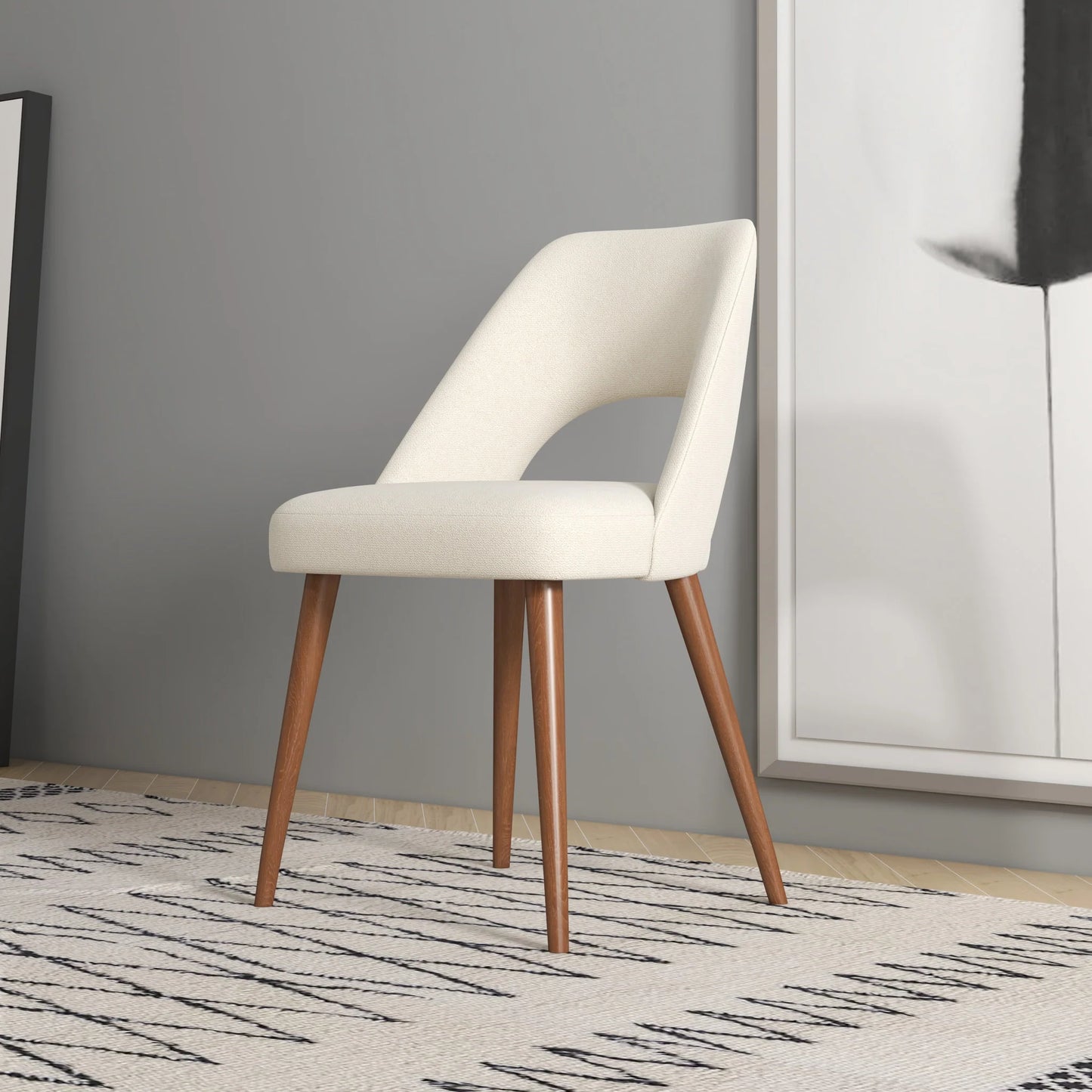 Ariana Modern Dining Chair (White Boucle)