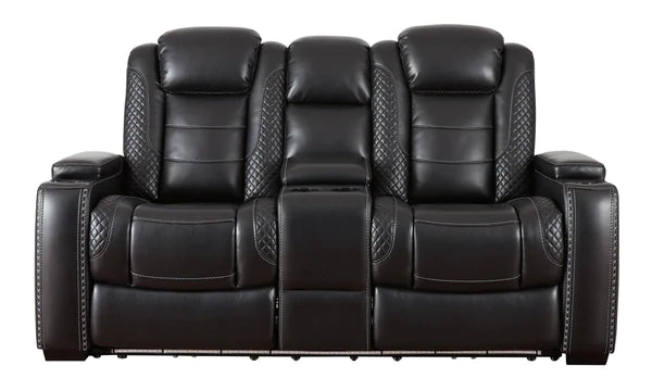 Party Time Midnight Power Reclining Loveseat with Console | 3700318