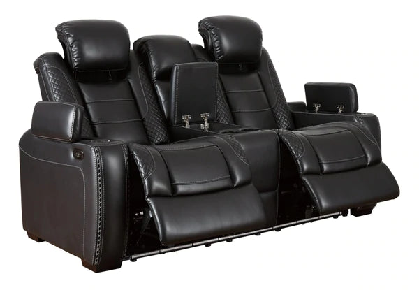 Party Time Midnight Power Reclining Loveseat with Console | 3700318