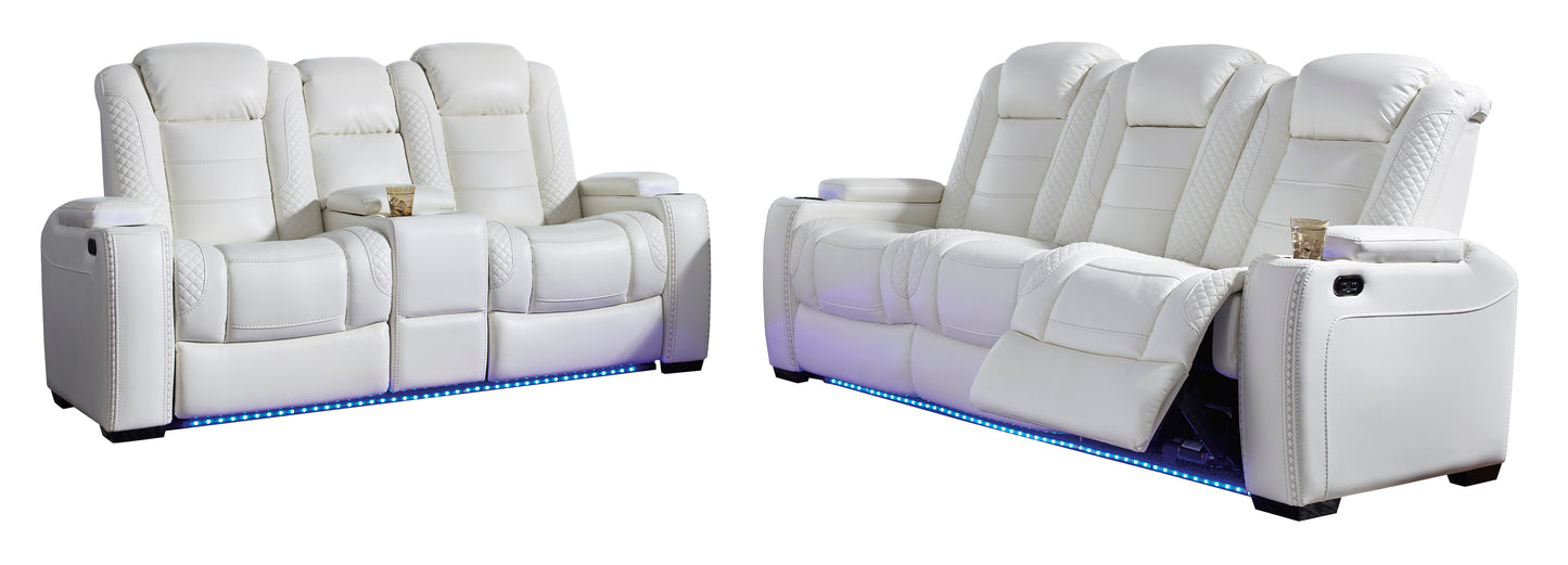 Party Time Power Reclining Sofa and Loveseat- PKG010437