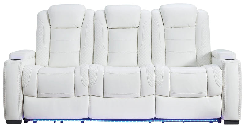 Party Time White Power Reclining Sofa | 3700415