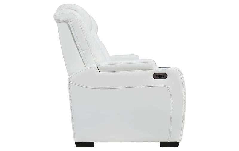 Party Time White Power Reclining Sofa | 3700415