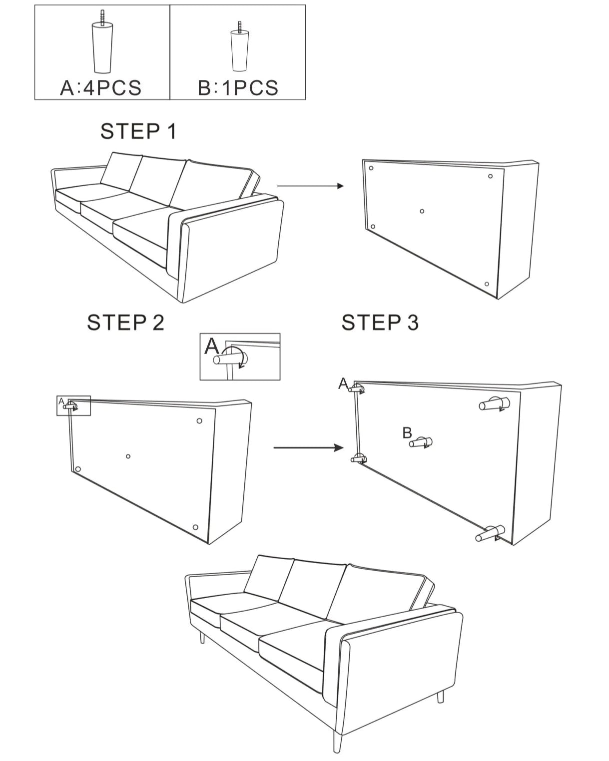 Fordham Sofa (Light Grey Linen)