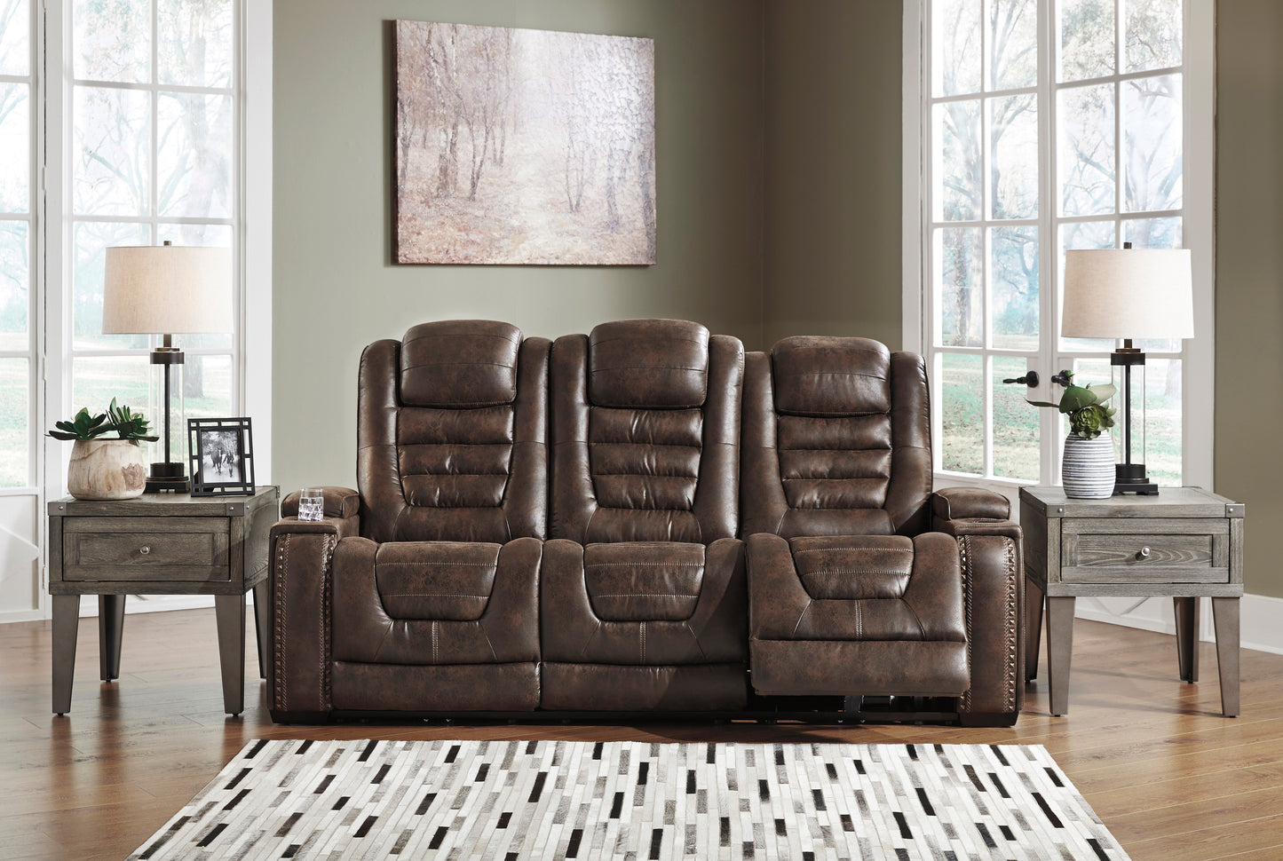 Game Zone Power Reclining Sofa and Loveseat - PKG001191