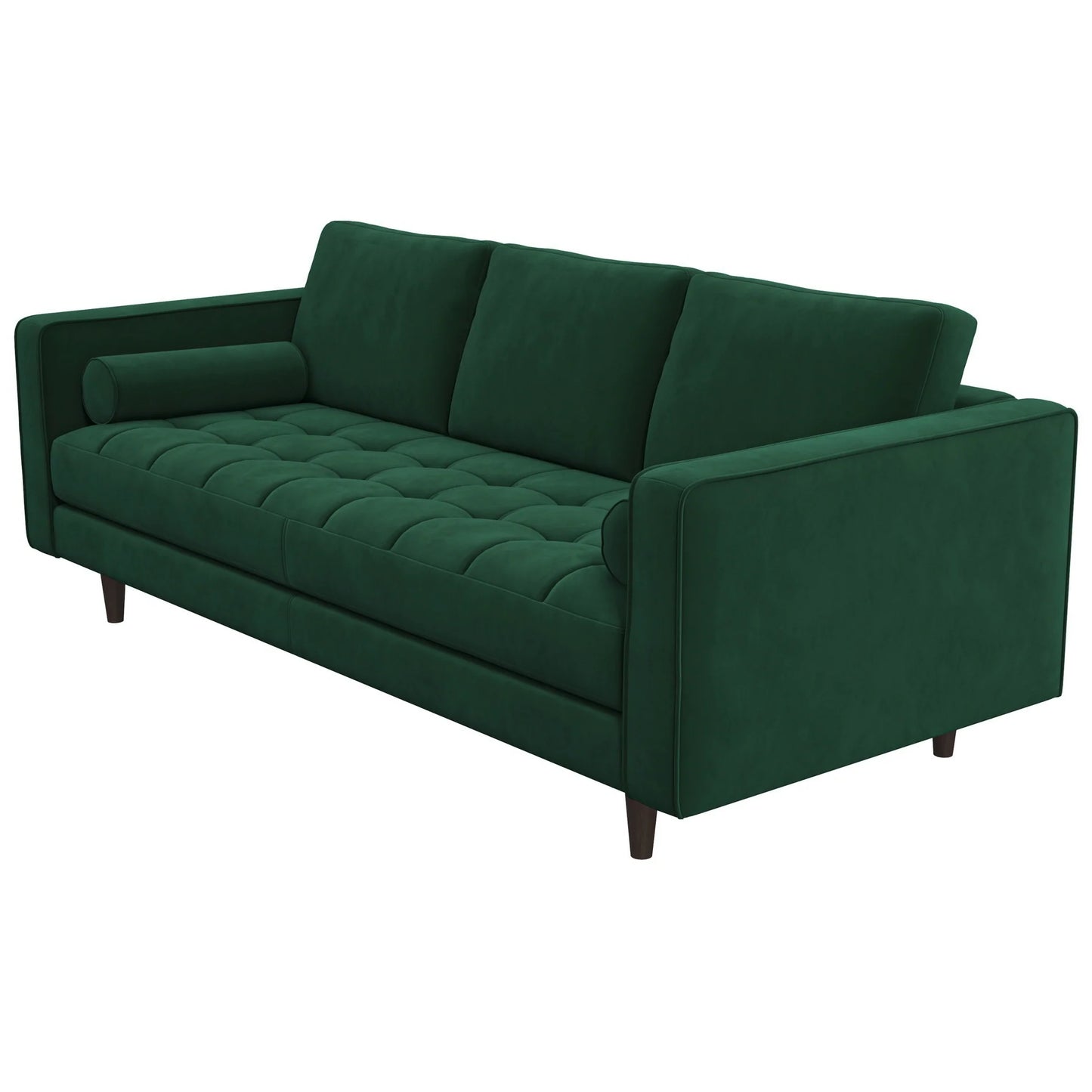 Tessa Dark Green Velvet Sofa 84"