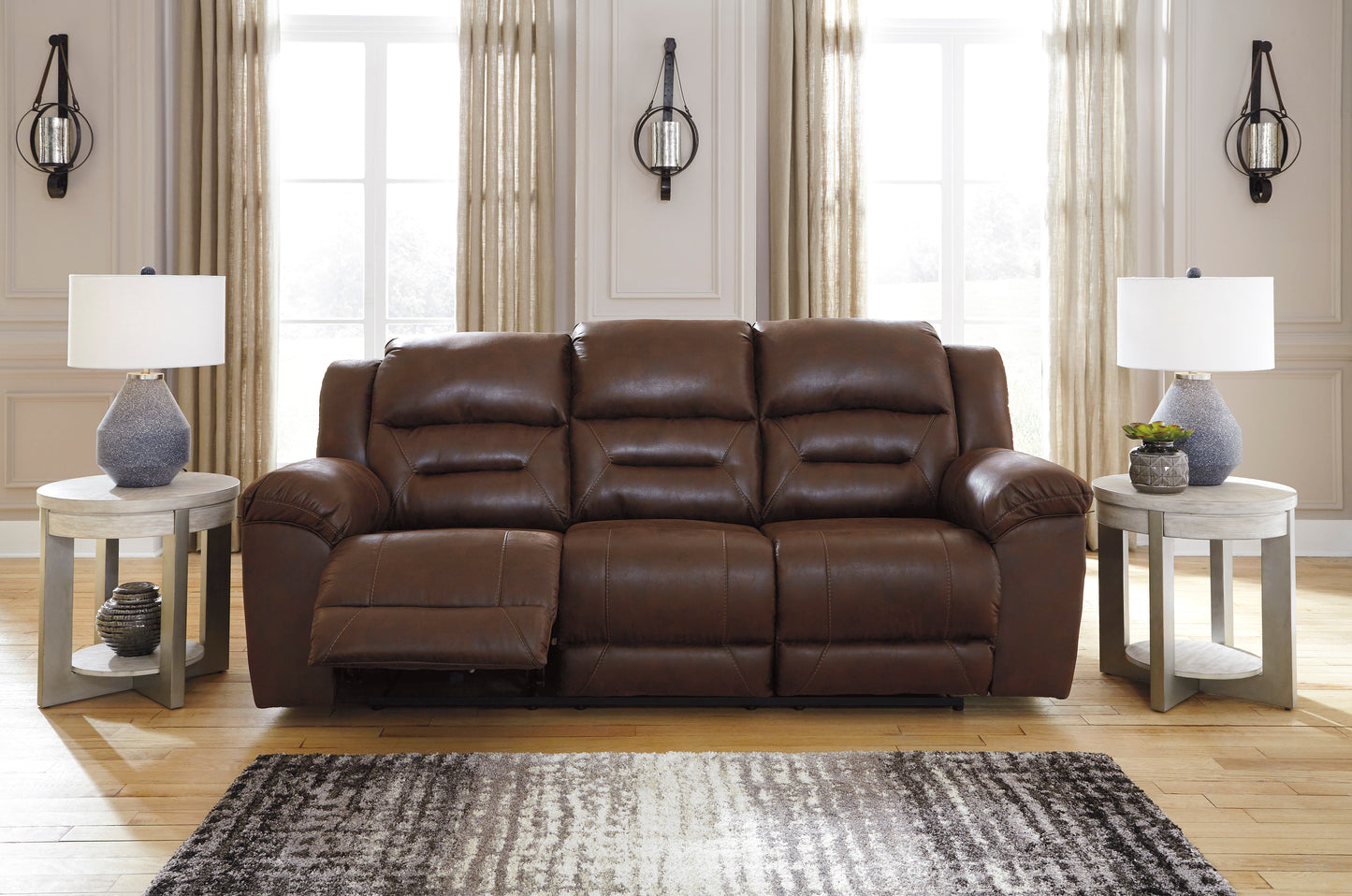Stoneland Power Reclining Sofa and Loveseat - PKG001244