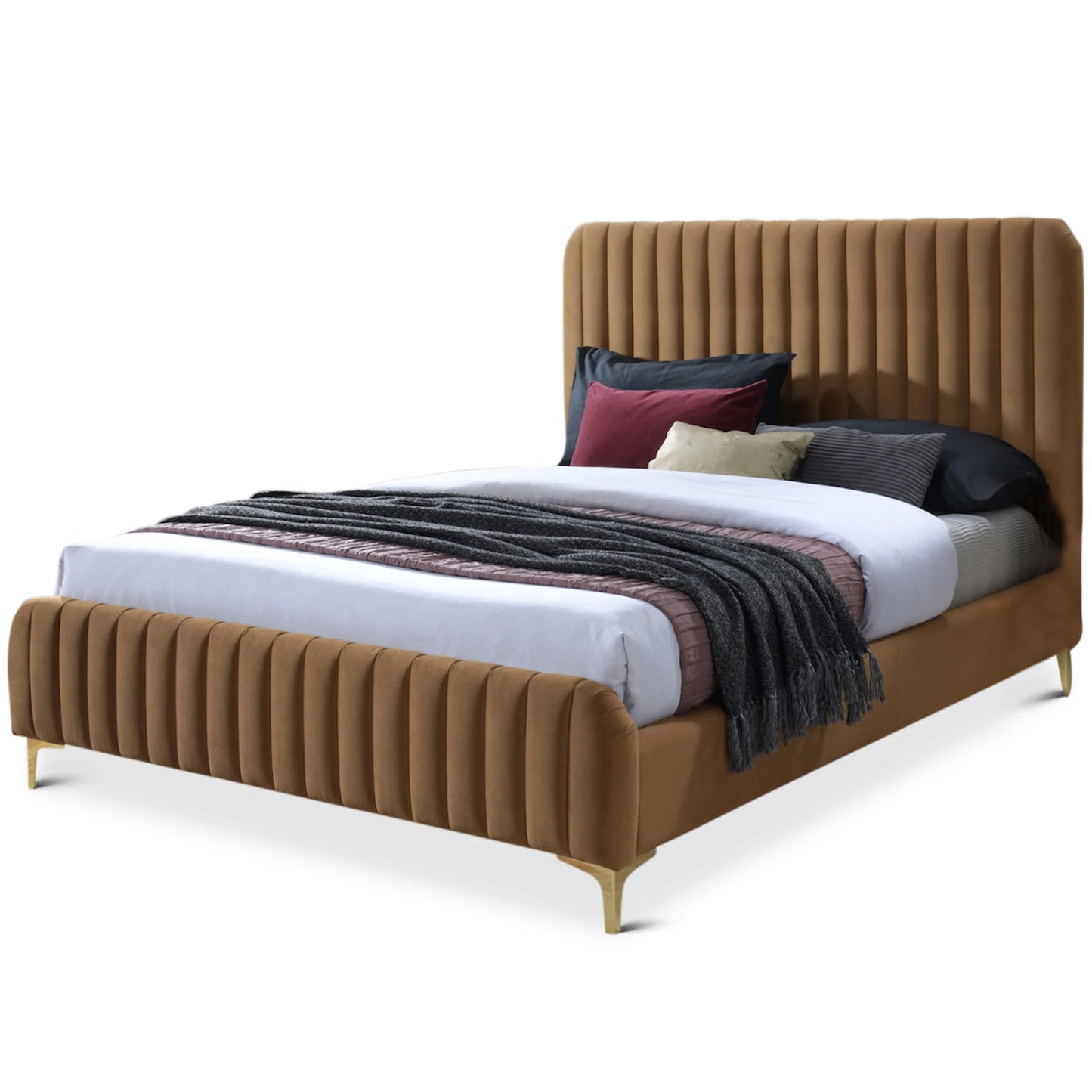 Angela Grey Velvet Platform Bed