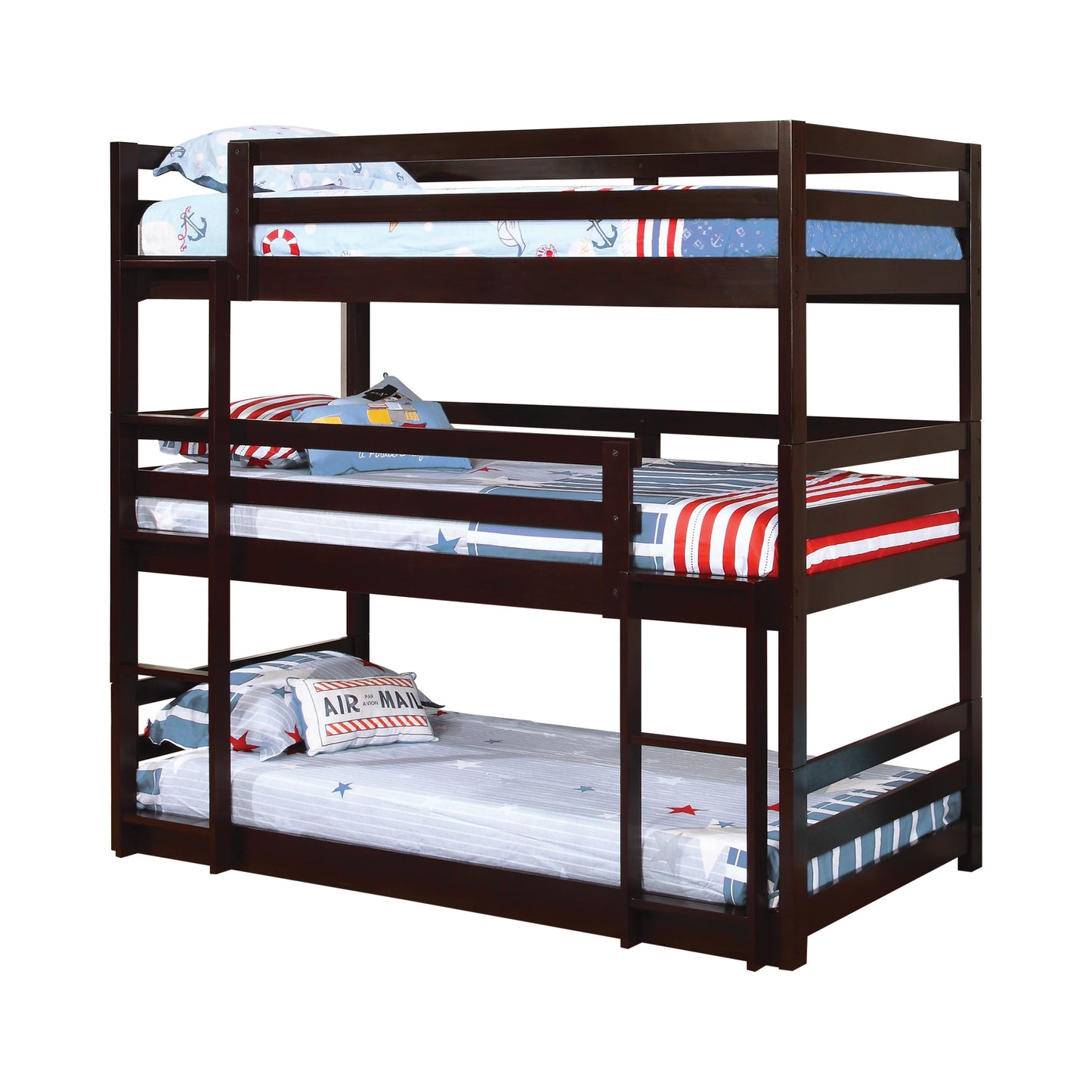 Sandler Twin Triple Bunk Bed Cappuccino - 400302