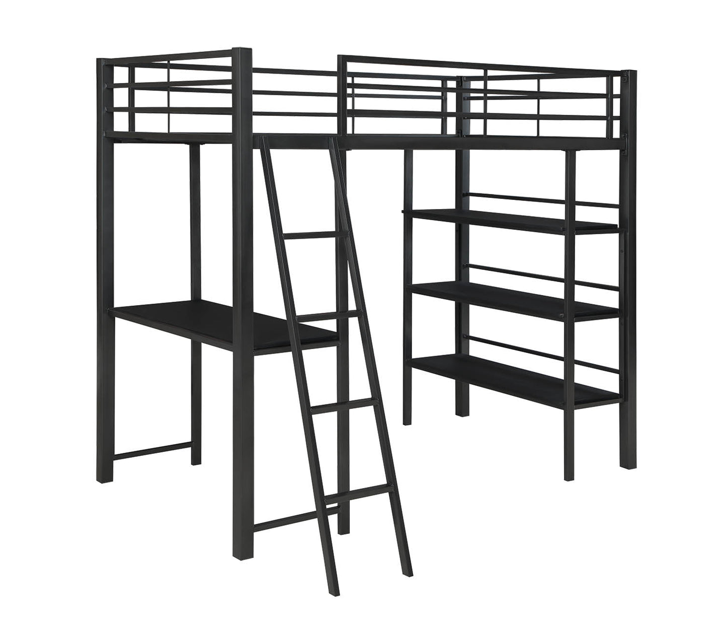Hadley Twin Workstation Loft Bed Gunmetal - 400961T