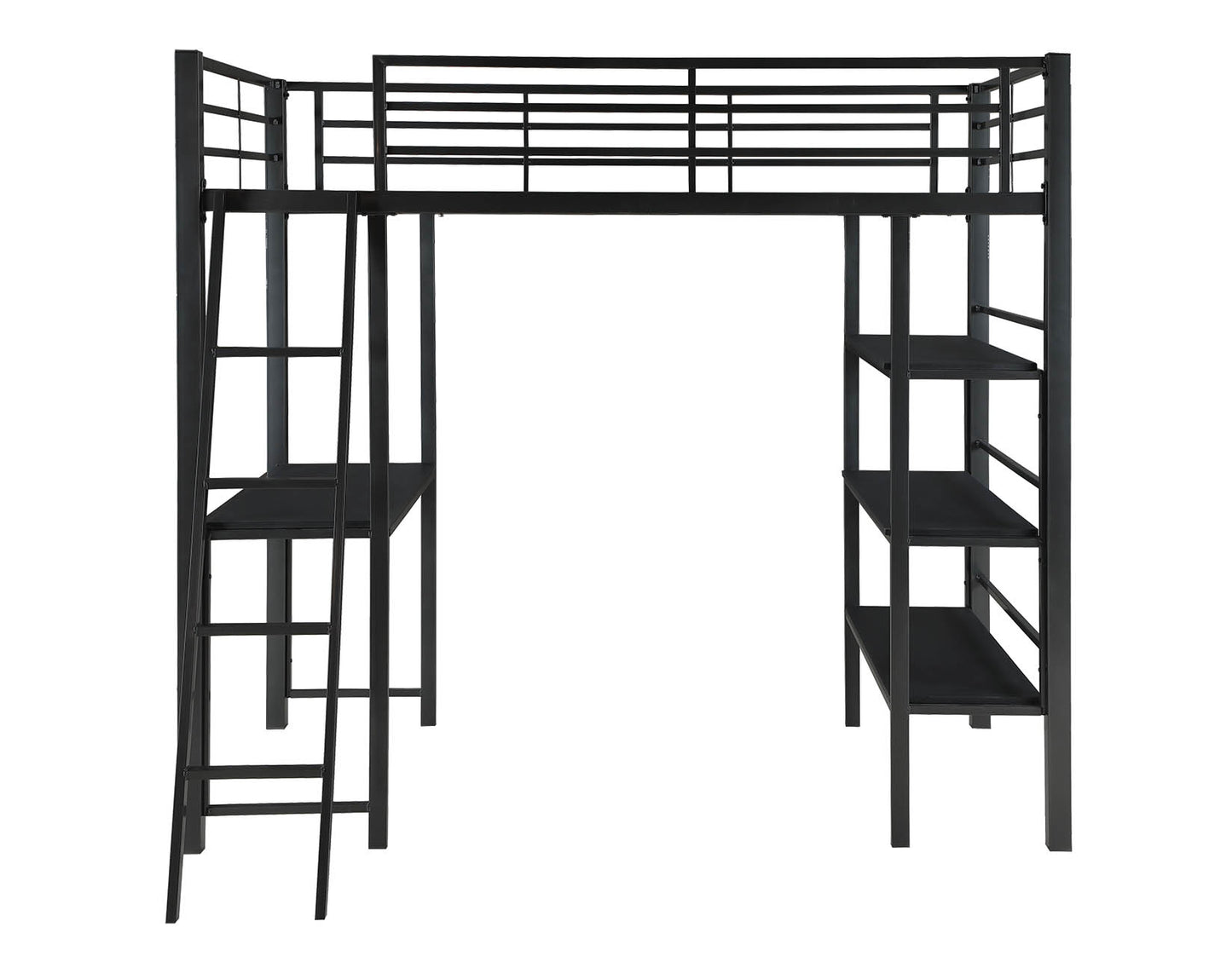 Hadley Twin Workstation Loft Bed Gunmetal - 400961T