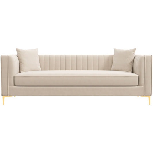Kendra Sofa 91" (Light Cream Velvet)