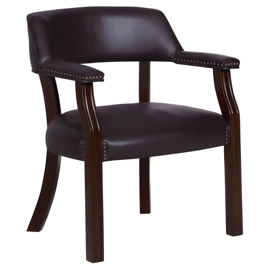 Office Chair With Nailhead Trim Burgundy - 411B