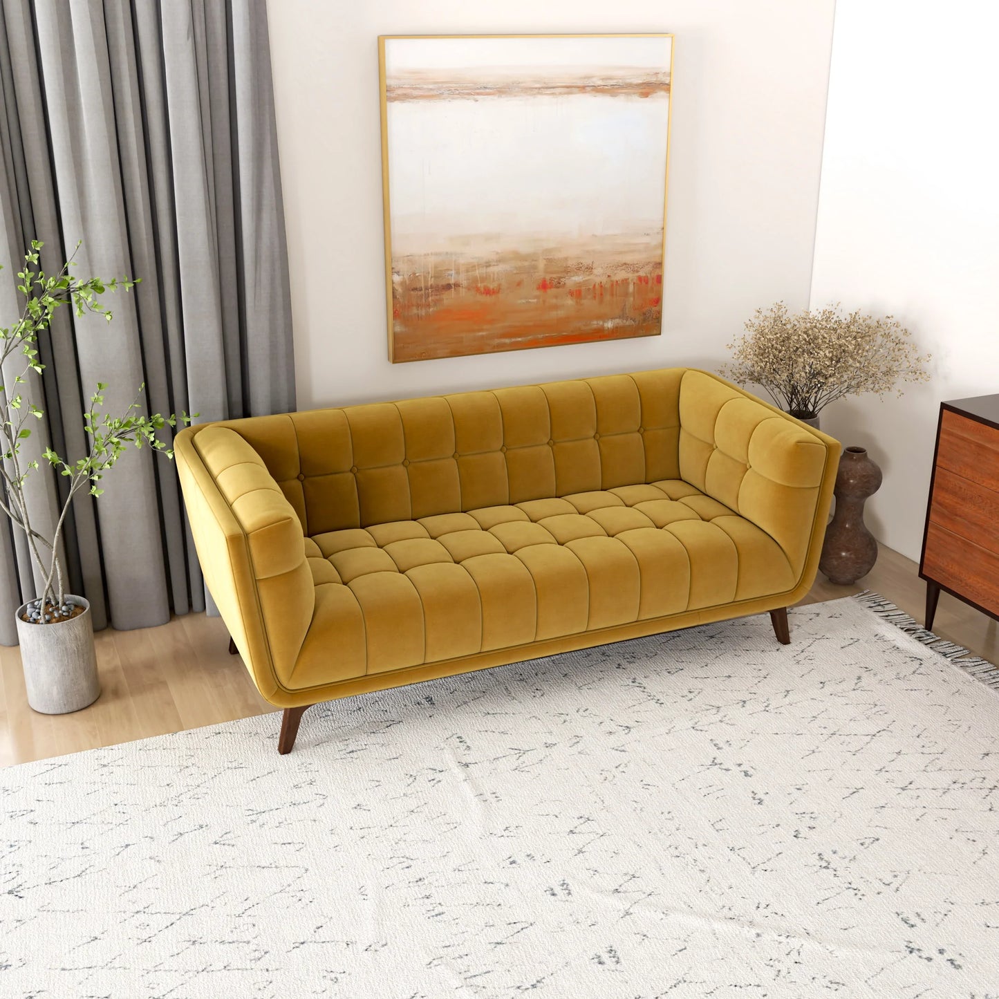 Kano Sofa (78"- Gold Velvet)