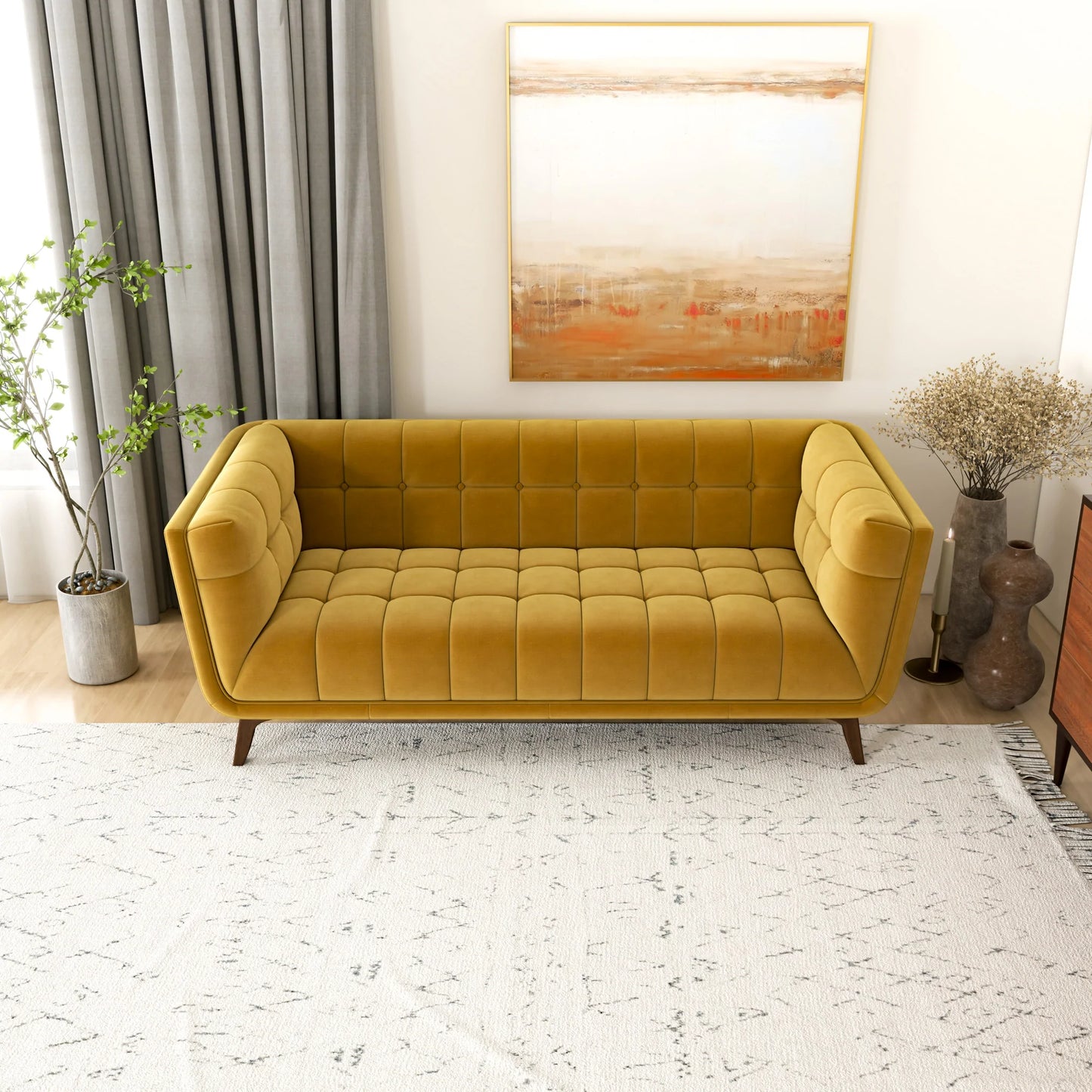 Kano Sofa (78"- Gold Velvet)