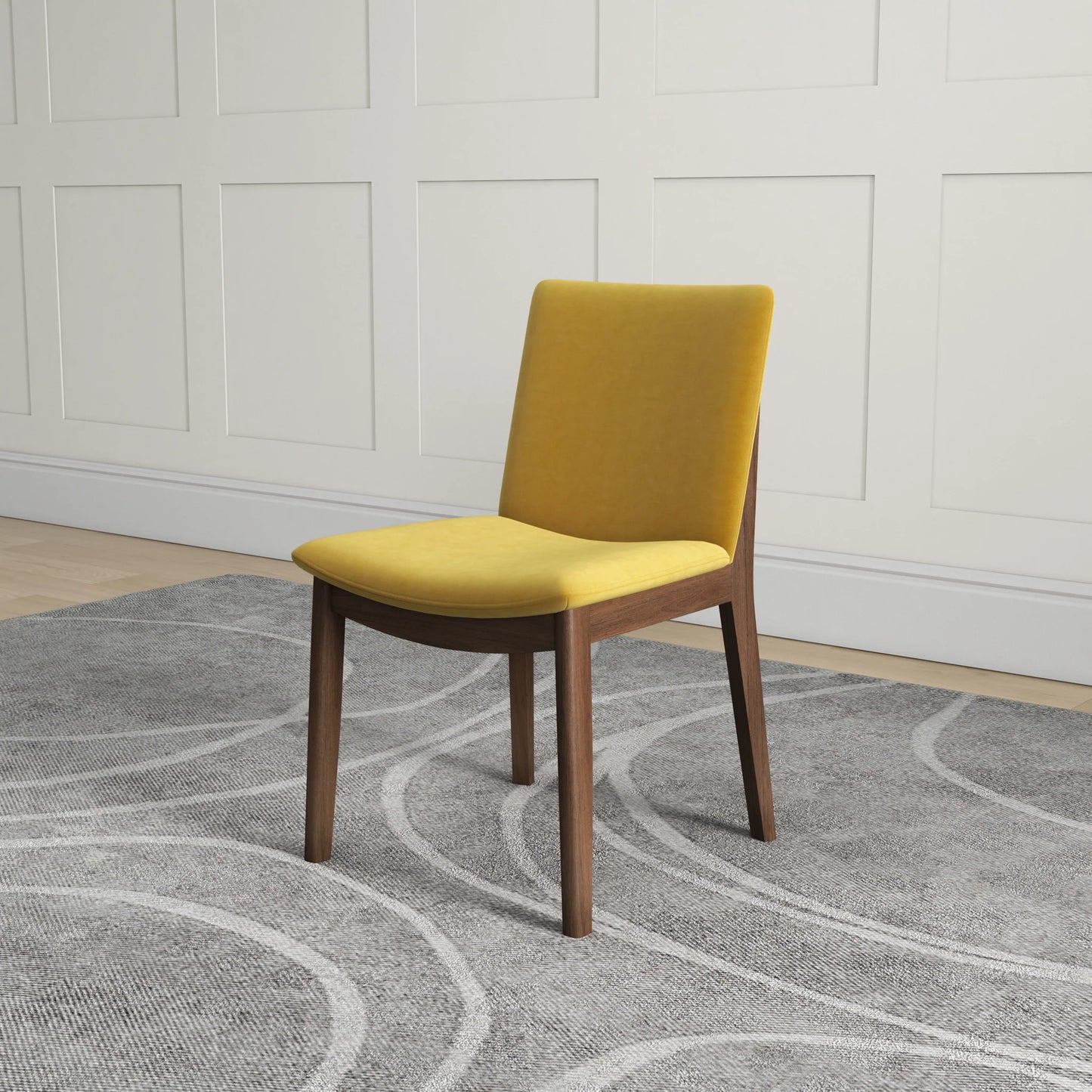 Virginia Dining Chair (Dark Yellow Velvet)