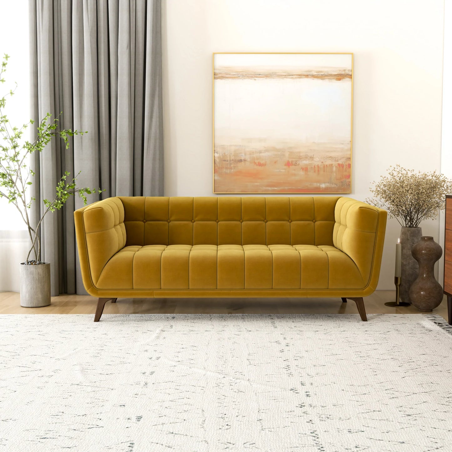 Kano Sofa (78"- Gold Velvet)