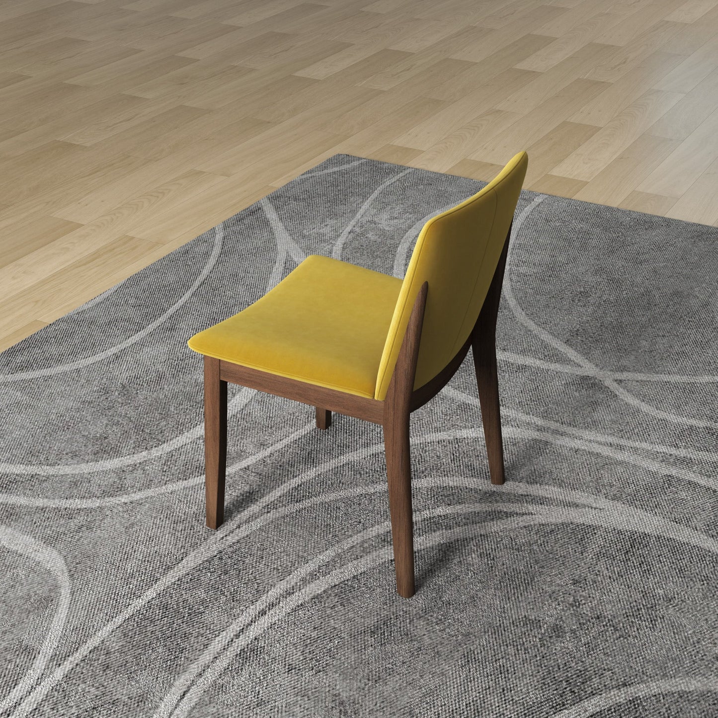Virginia Dining Chair (Dark Yellow Velvet)