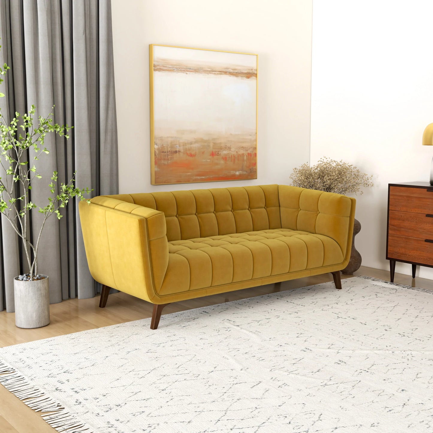 Kano Sofa (78"- Gold Velvet)