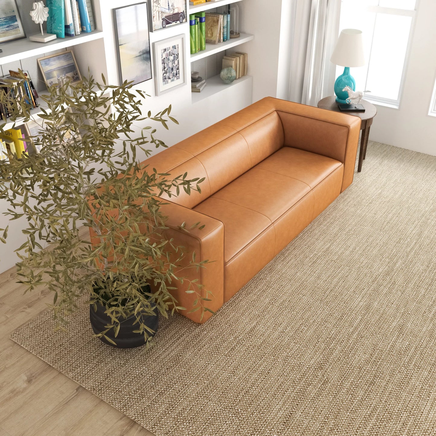 Emerson Leather Sofa (Tan)