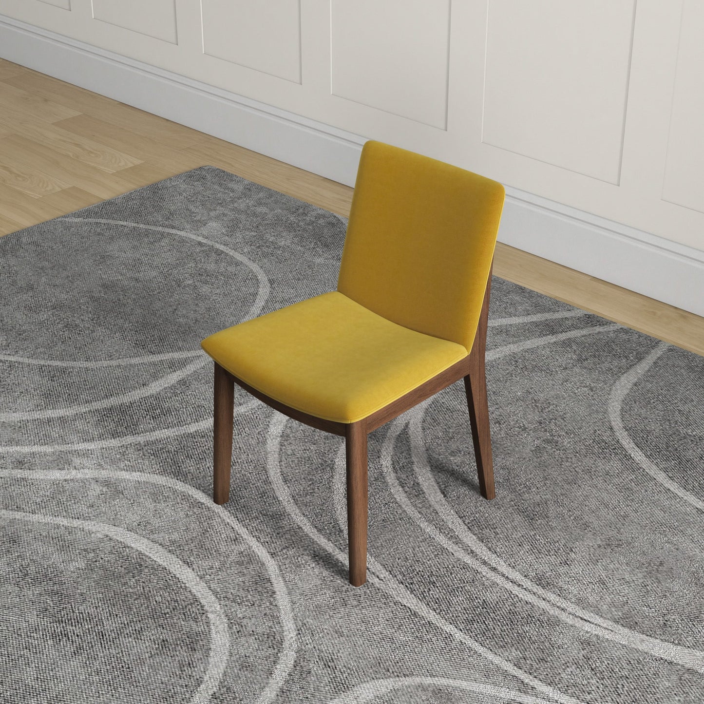 Virginia Dining Chair (Dark Yellow Velvet)