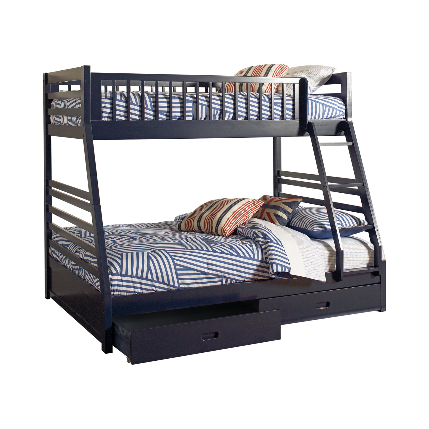 Ashton Twin Over Full 2-Drawer Bunk Bed Navy Blue - 460181