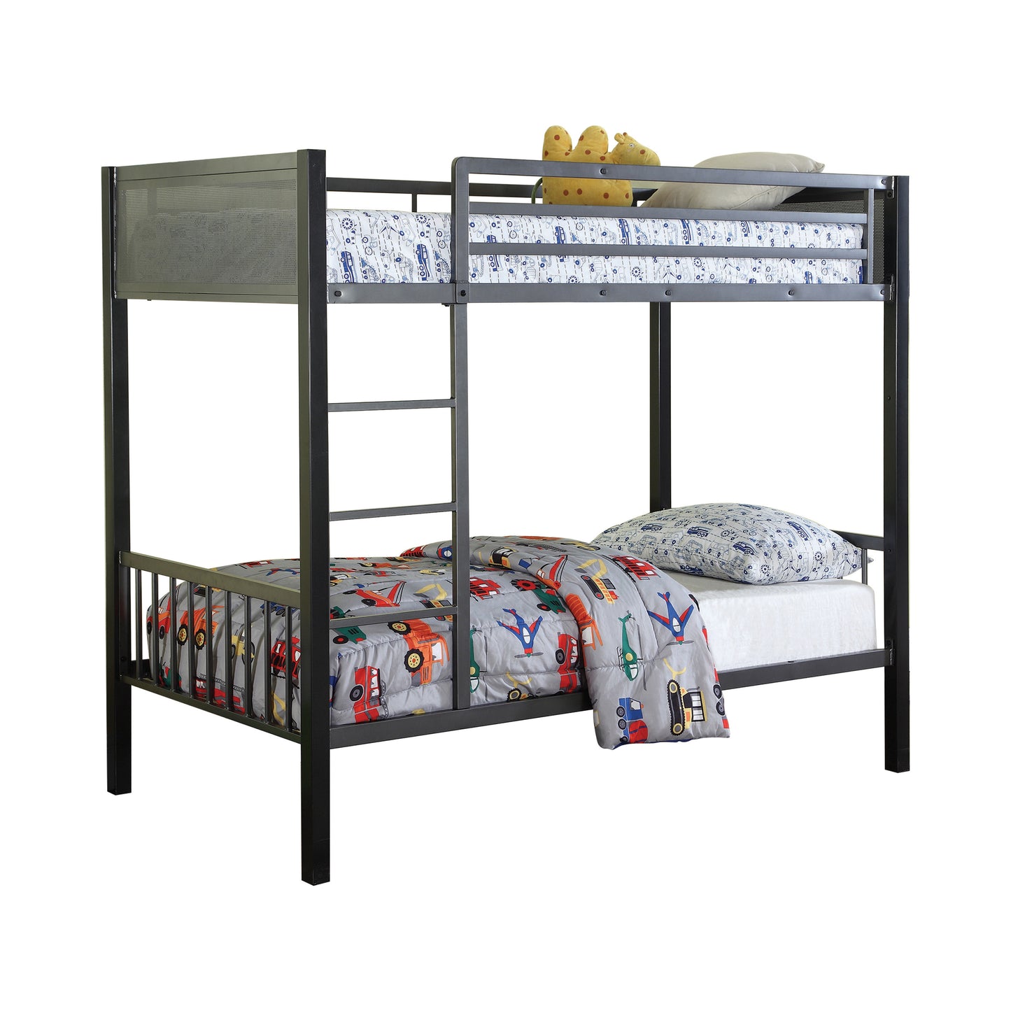Meyers Twin Over Twin Metal Bunk Bed Black And Gunmetal - 460390