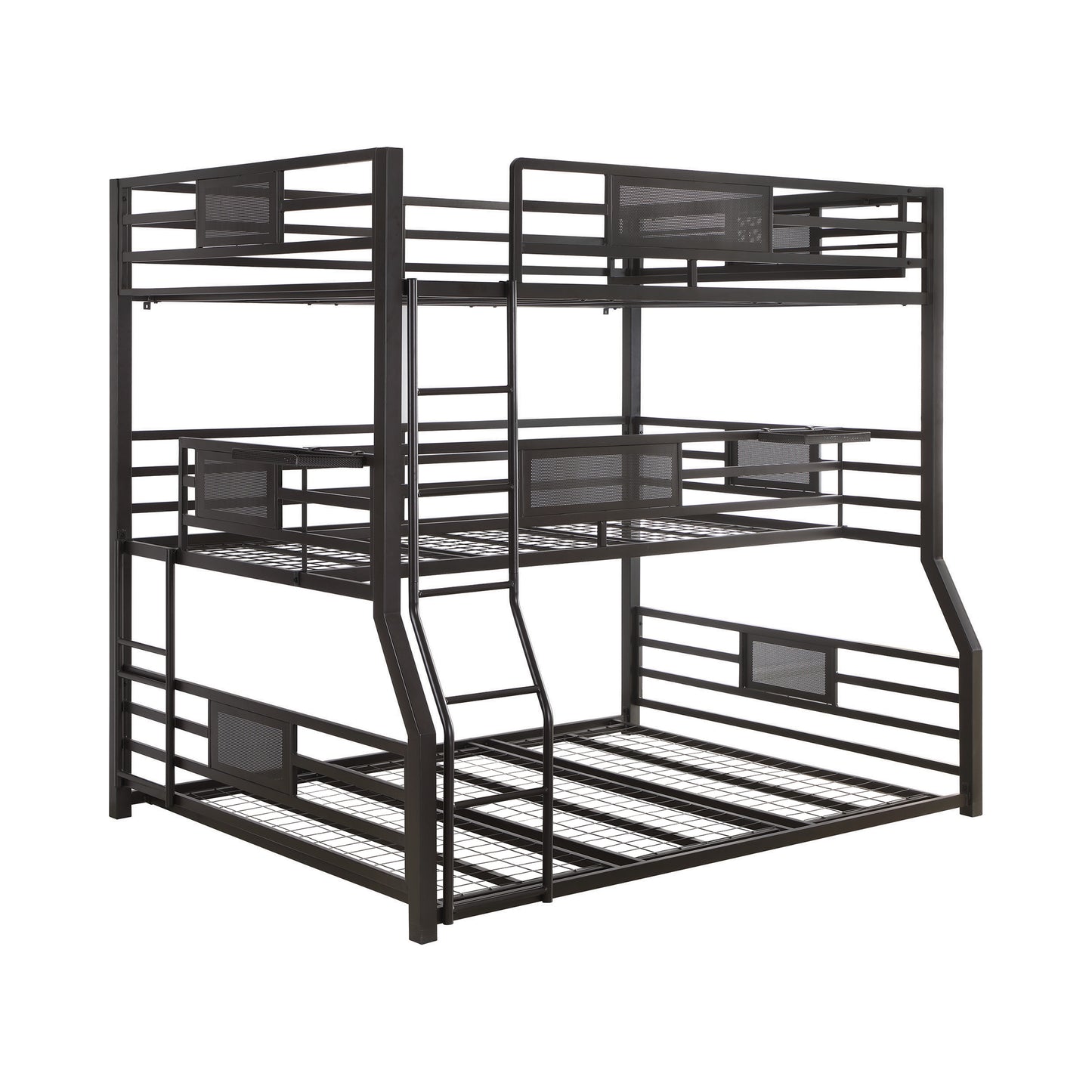 Rogen Full/Twin Xl/Queen Triple Bunk Bed Dark Bronze - 460561