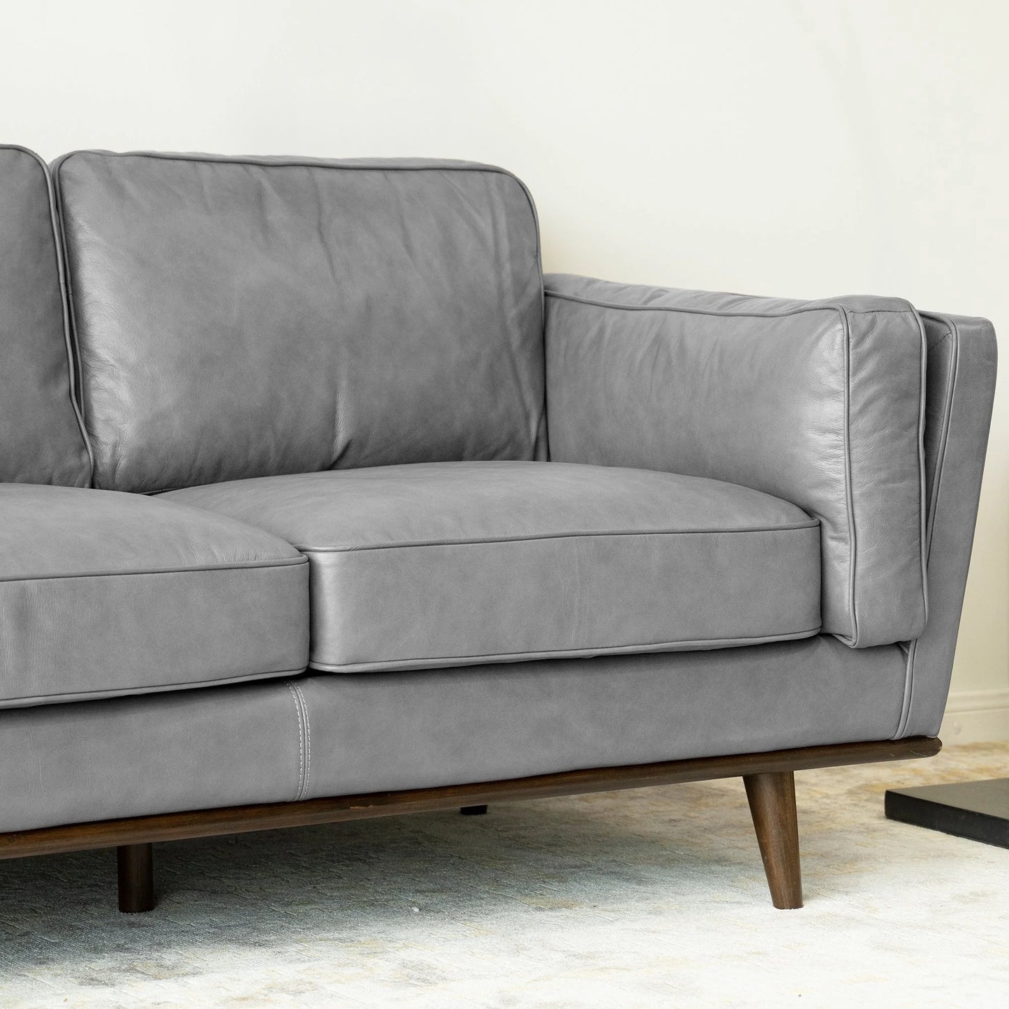 Ferre Leather Sofa (Grey)
