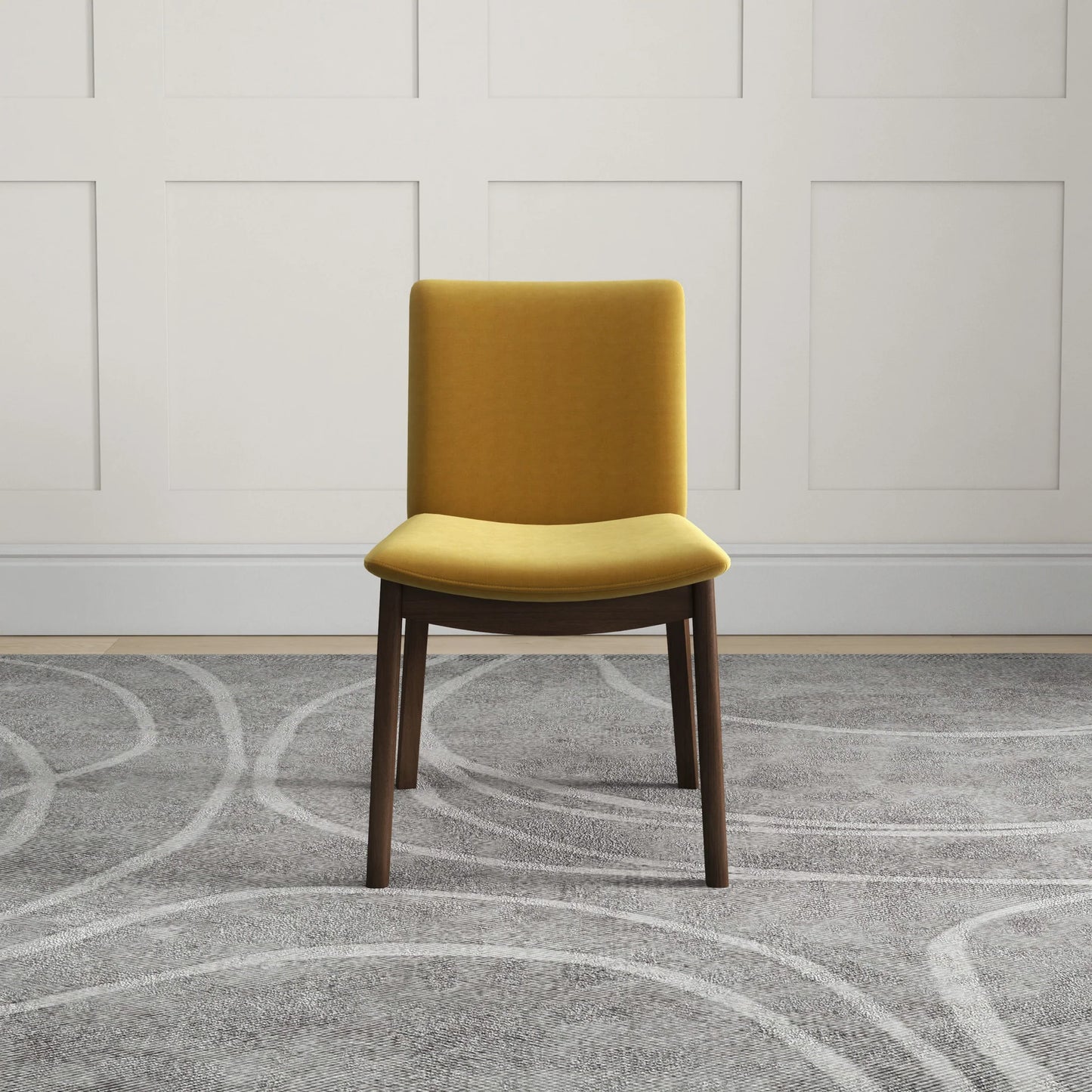 Virginia Dining Chair (Dark Yellow Velvet)