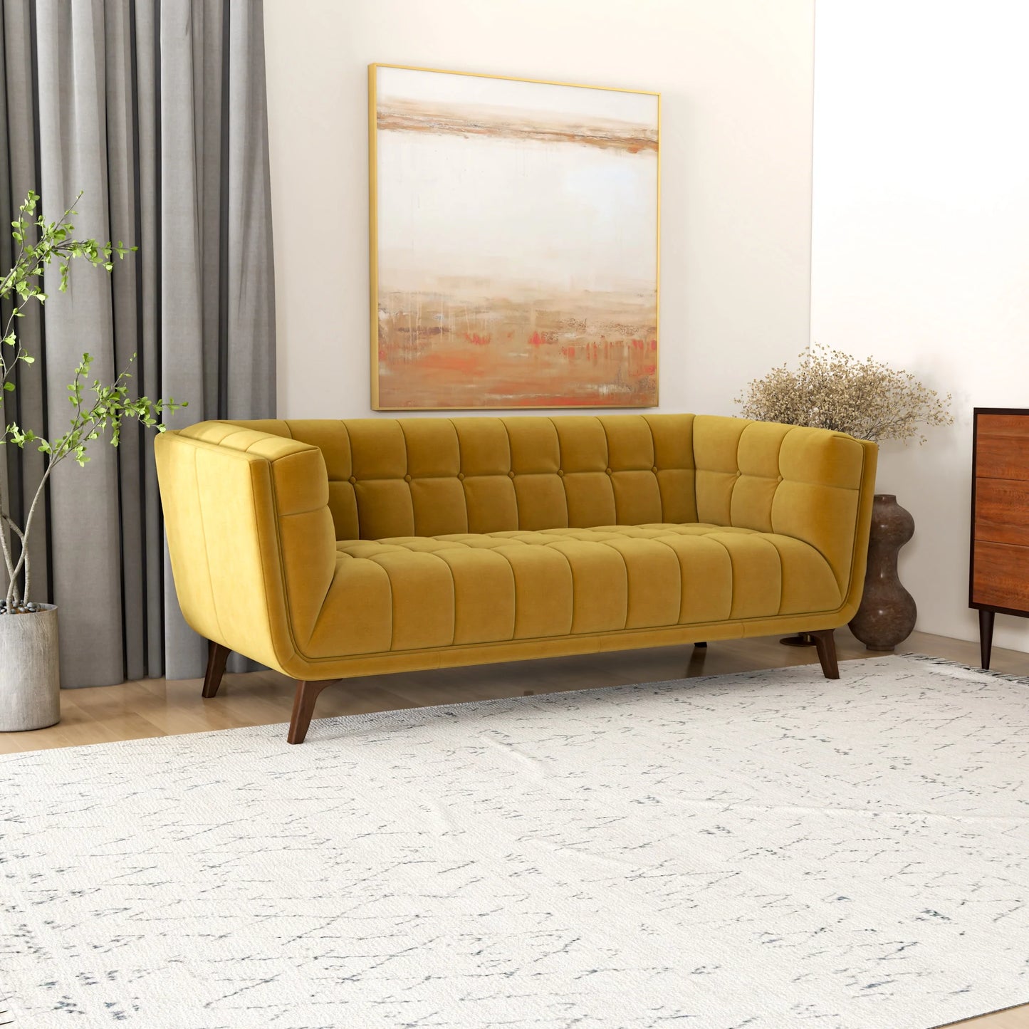 Kano Sofa (78"- Gold Velvet)