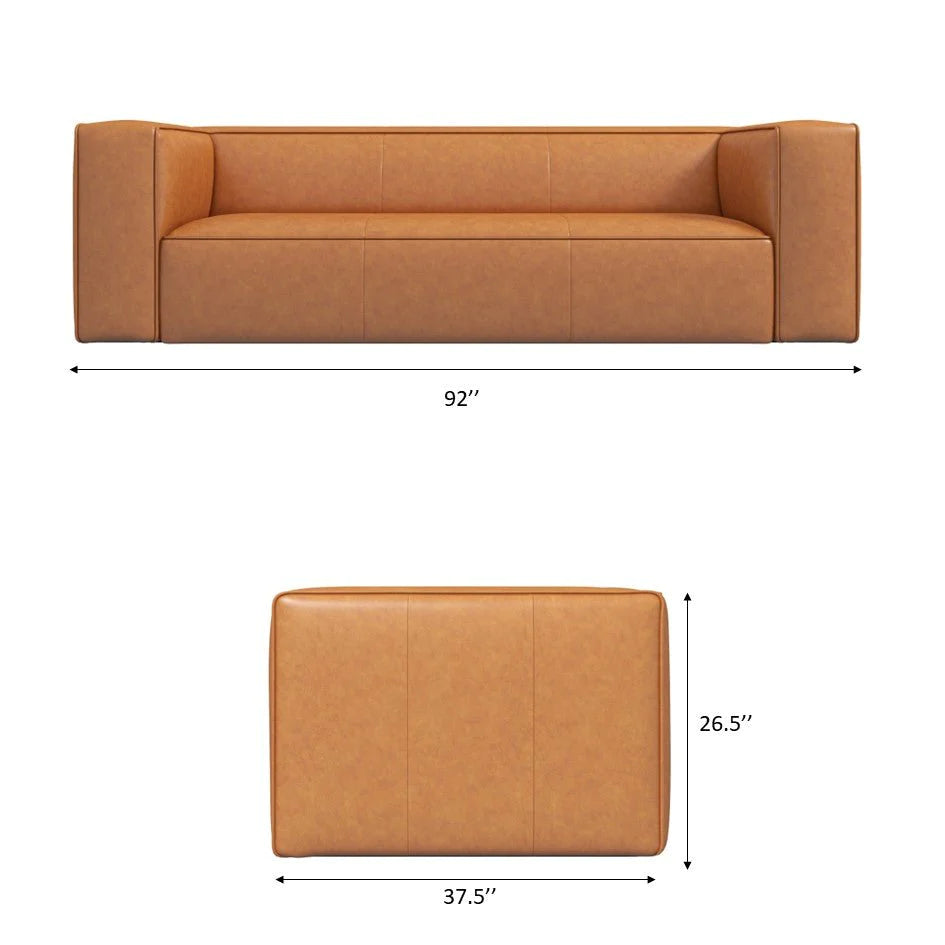 Emerson Leather Sofa (Tan)