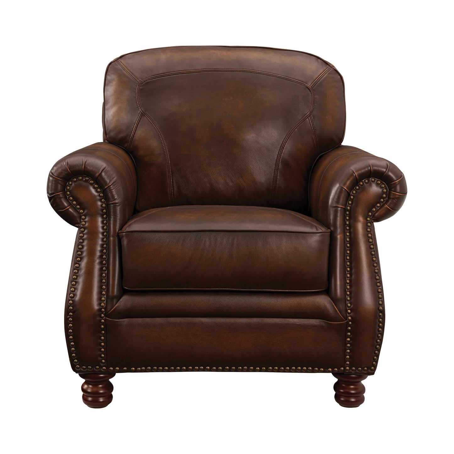 Montbrook Upholstered Rolled Arm Living Room Set Hand Rubbed Brown - 503981-S3