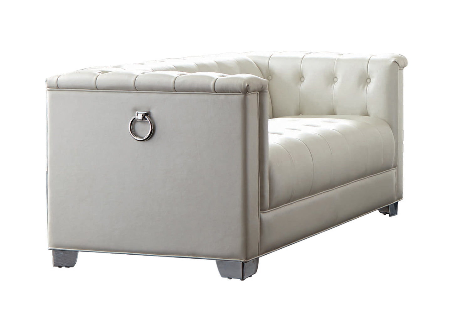 Chaviano Upholstered Tufted Living Room Set Pearl White - 505391-S3