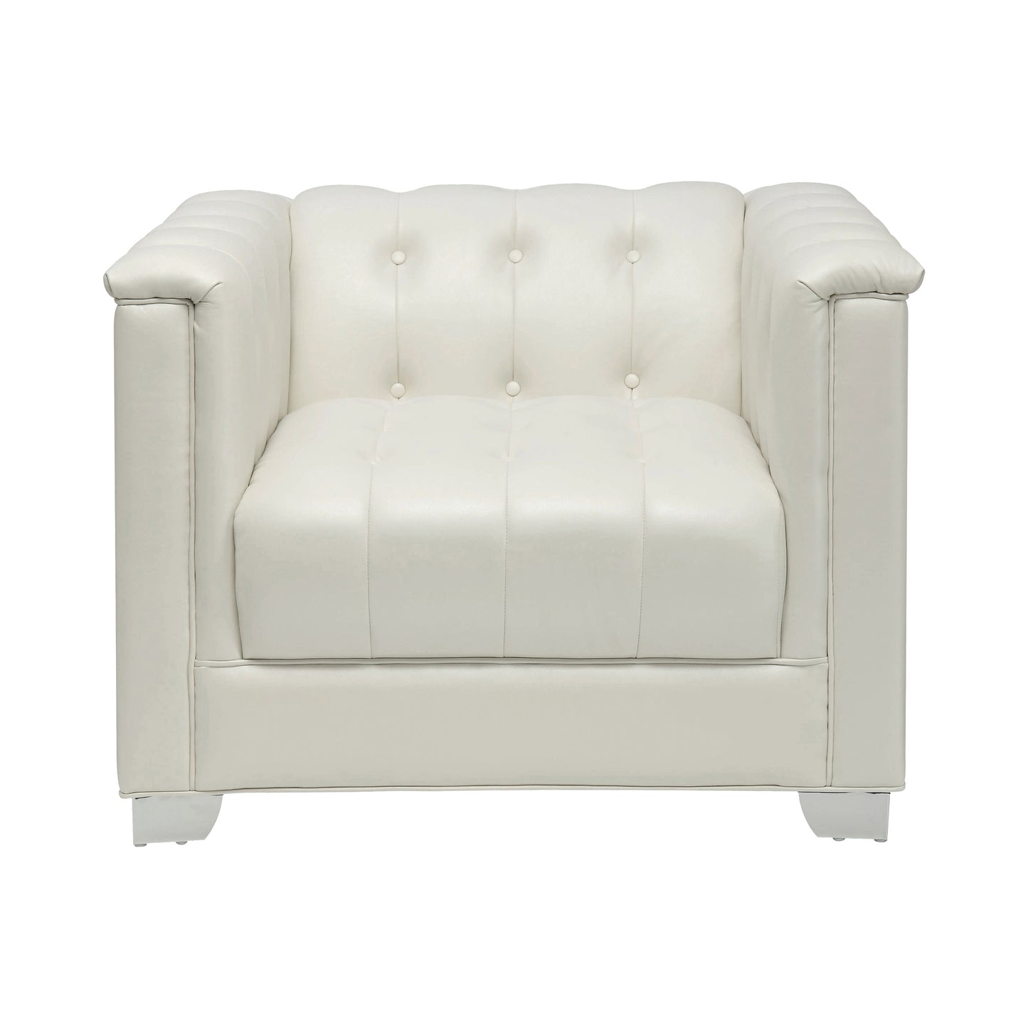 Chaviano Upholstered Tufted Living Room Set Pearl White - 505391-S3