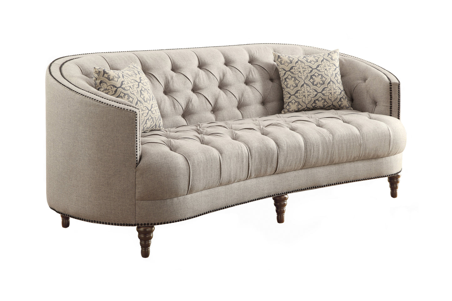 Avonlea Upholstered Tufted Living Room Set Grey - 505641-S3