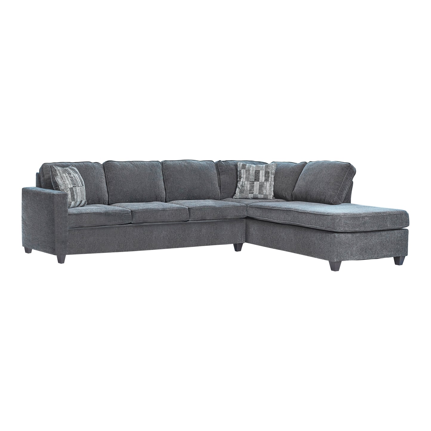 Mccord 2-Piece Cushion Back Sectional Dark Grey - 509347