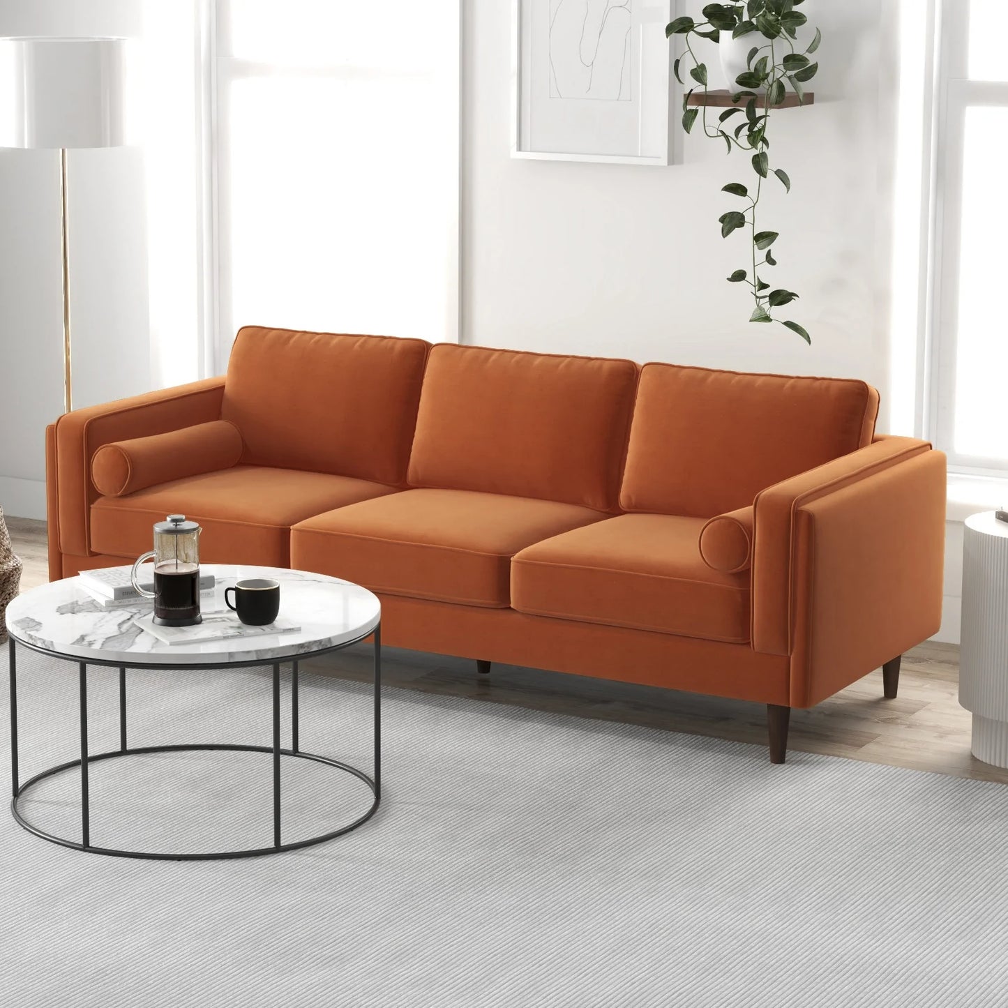 Fordham Sofa (Burnt Orange Velvet)