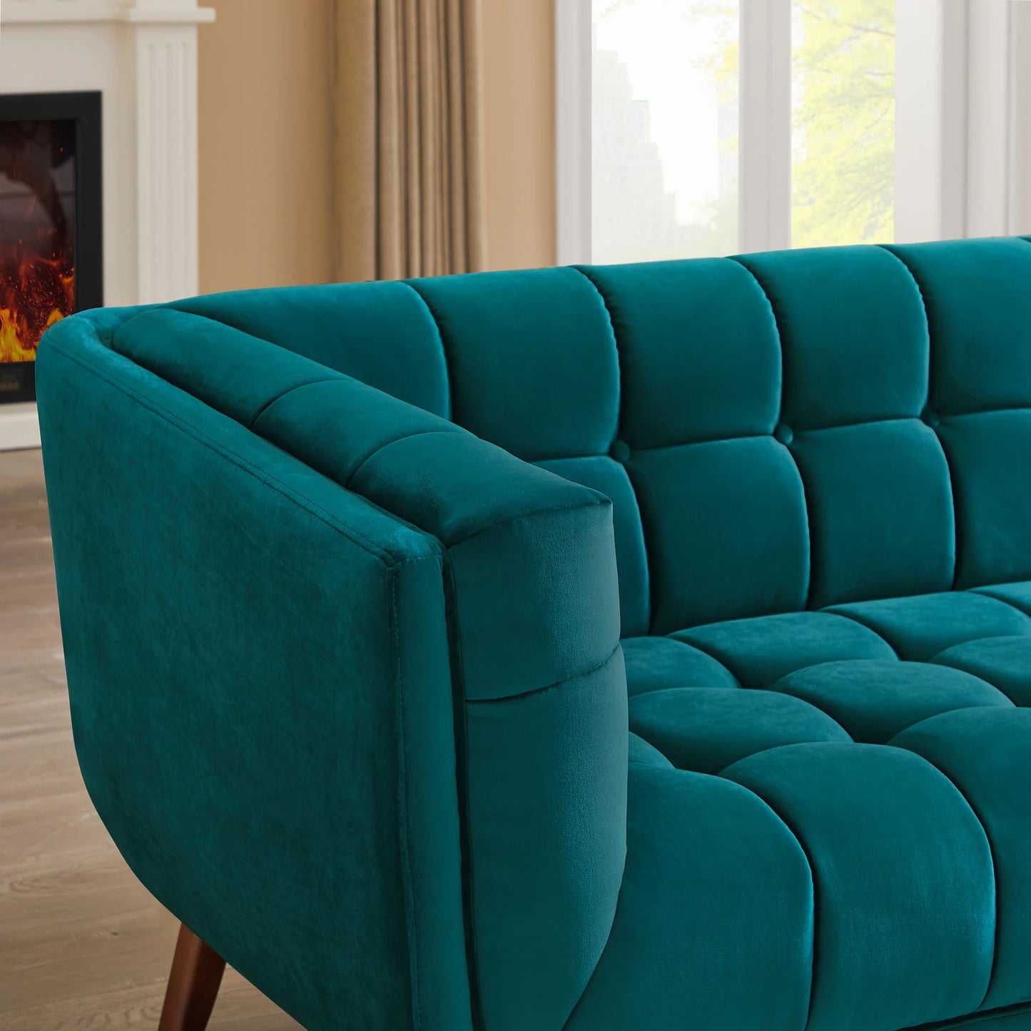 Kano Large Teal Velvet Sofa