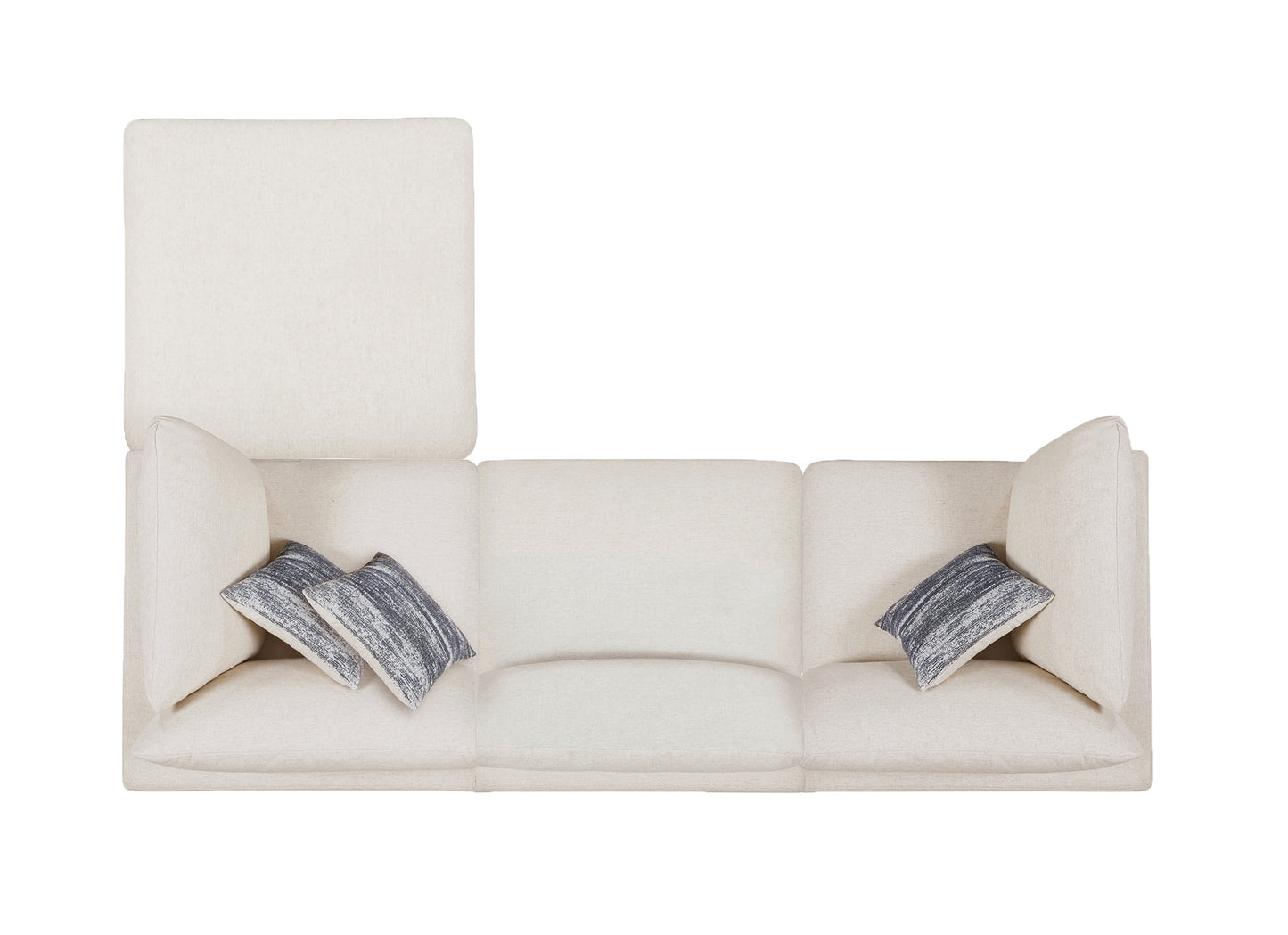 4-Piece Upholstered Modular Sectional Beige -  551321