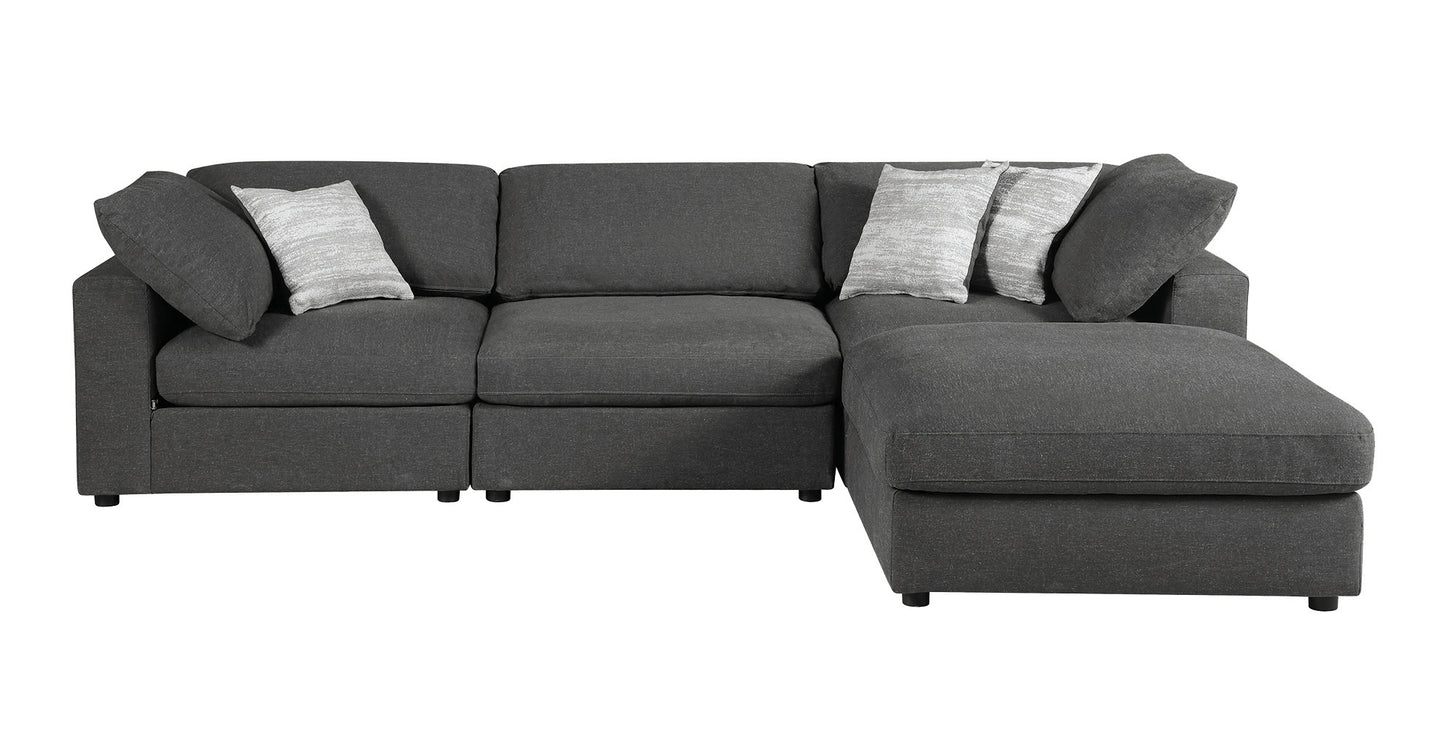 6-Piece Upholstered Modular Sectional Charcoal - 551324