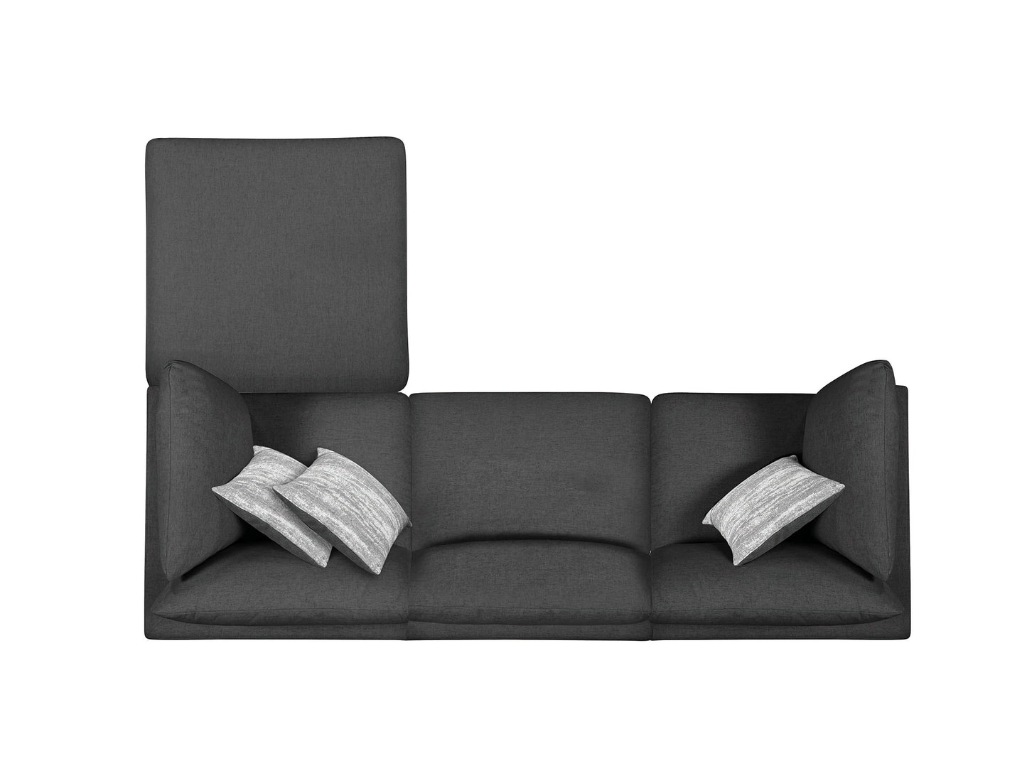 6-Piece Upholstered Modular Sectional Charcoal - 551324