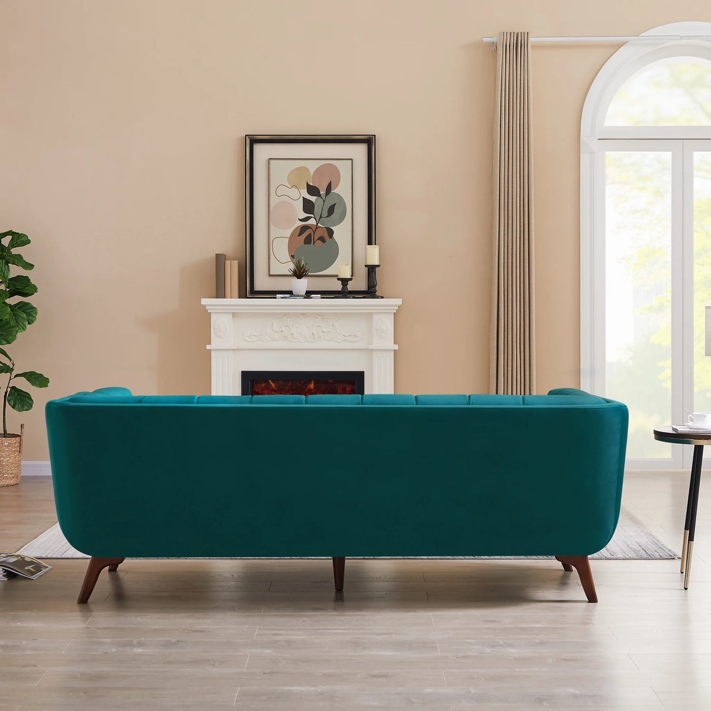 Kano Large Teal Velvet Sofa