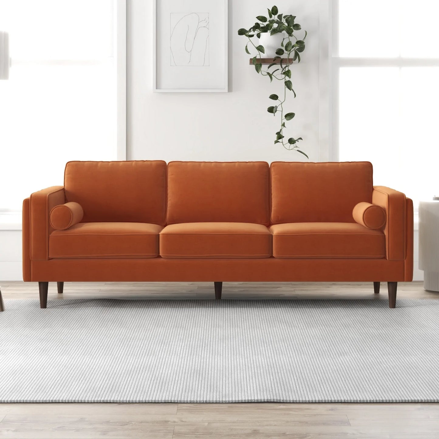 Fordham Sofa (Burnt Orange Velvet)