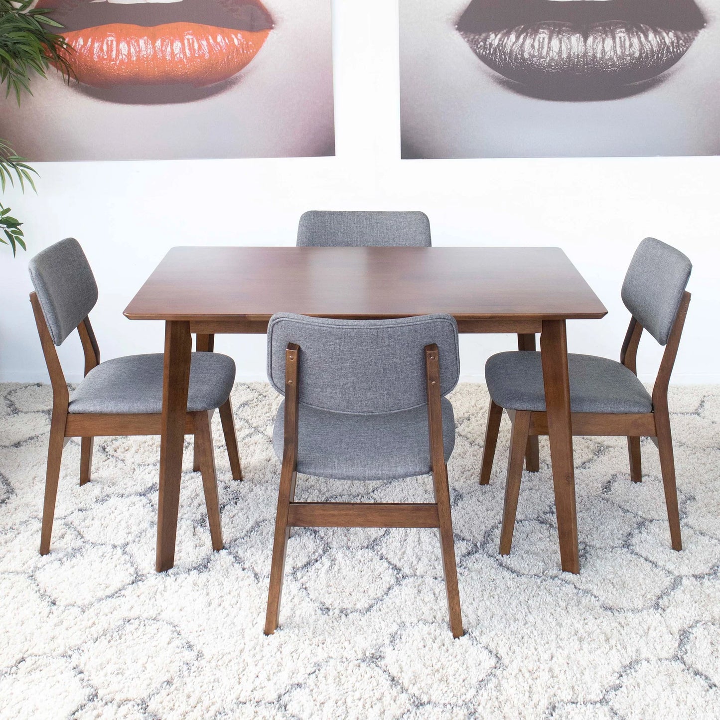 Dining Set, Abbott Walnut Small Table - 4 Abbott Chairs